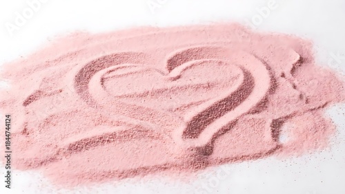 Heart of Crimson Dust: A delicate heart etched in fine crimson dust. Evoking sentiments of affection, warmth, and the beauty found in simplicity.