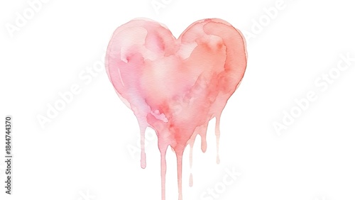 Watercolor Heart: Delicate watercolor painting captures the essence of love with a heart-shaped form, the gentle colors evoking feelings of warmth and affection.
