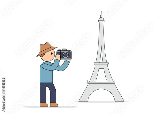 Minimalist Tourist Landmark Vector Illustration