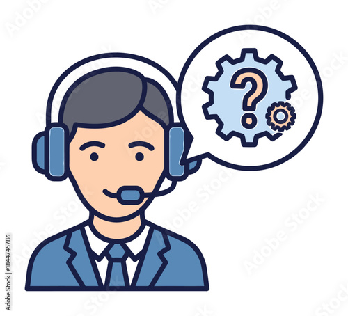 Customer Service Support Vector Icon Design