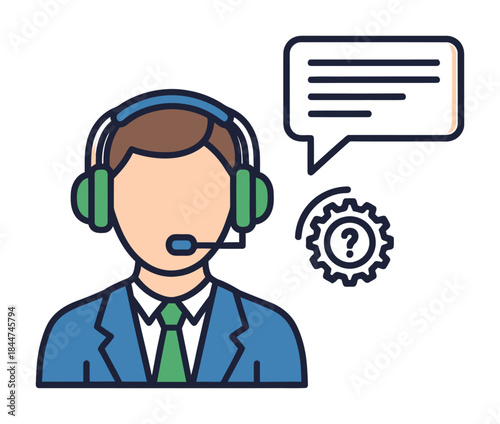 Customer Service Support Vector Icon Design