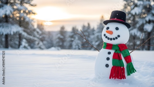 snowman on the snow