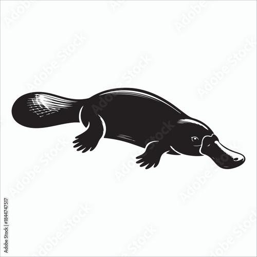 Illustration of a platypus silhouette vector design