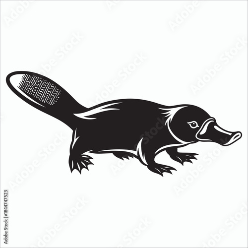 Illustration of a platypus silhouette vector 