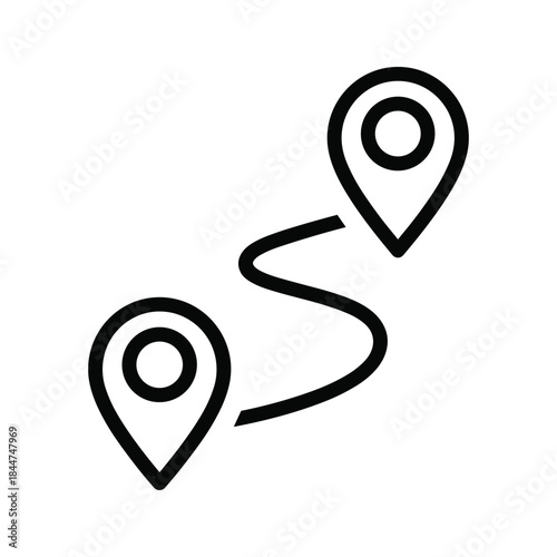 Navigation between two location pins