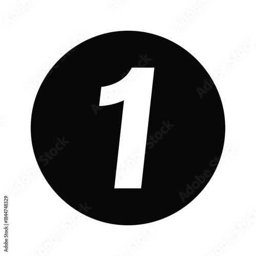 Black circle with white number one