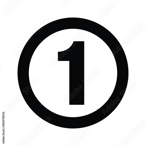 Number one inside circle