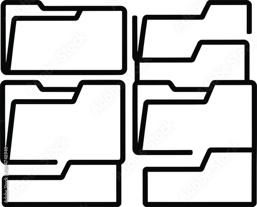 File Folder Organization and Document Management Icon