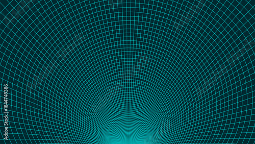 A digital funnel formed from a precise geometric grid. The lines smoothly converge toward the center, creating a sense of depth and infinite space.