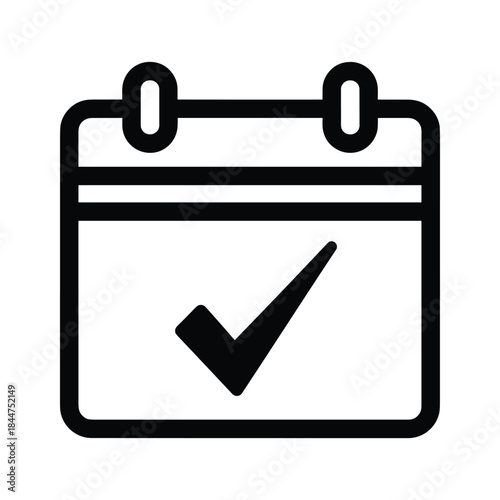 Calendar icon with checkmark indicating event confirmation