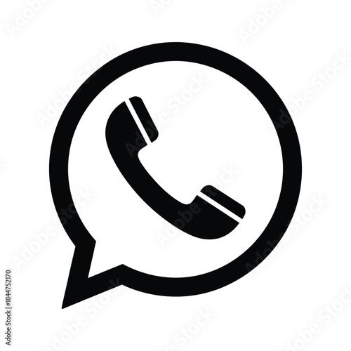 Simple phone call icon in speech bubble