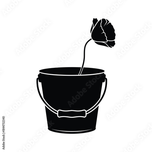 Two fish in a tank silhouette