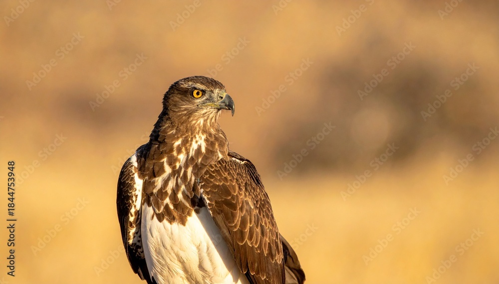 Naklejka premium Majestic Mountain Eagles - Martial Eagle Surveying Kalahari Winter Plains