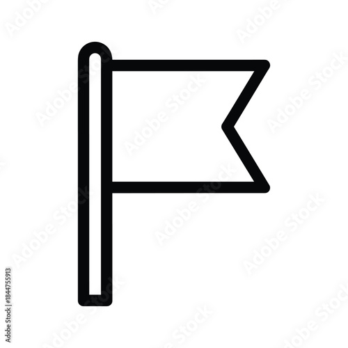 Fényképezés Simple black flag icon on white background