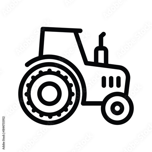 Simple black tractor icon on white background