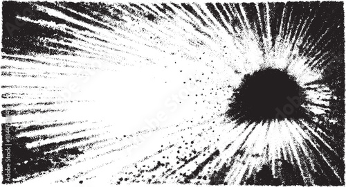 Sunburst with dramatic rays of light in a black and white abstract design. Simple vector illustration, perfect as a background set.