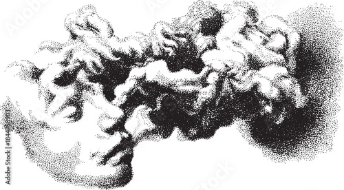 Abstract vector illustration of smoke in black and white. Unique texture design with swirling patterns in a dynamic set.