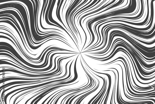 Radial speed lines explode from center in manga style. White and black cartoon burst pattern for dynamic comic book action background with motion effect. Vector