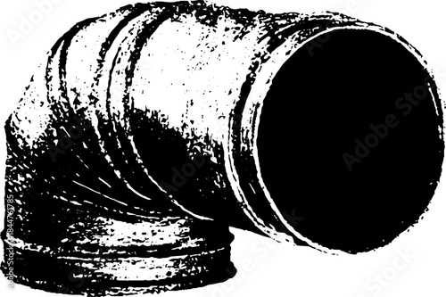 Industrial duct stencil art illustration for urban design and decor