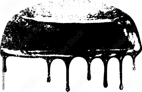 Black and white dripping semicircle stencil art for urban design projects