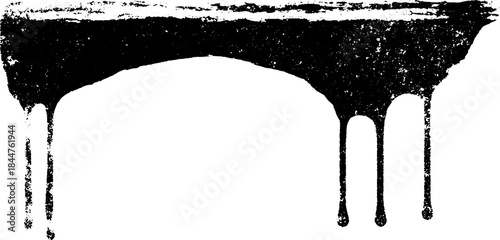 Black and white dripping stencil grunge illustration for urban art design
