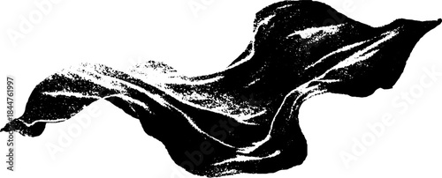 Abstract black and white stencil illustration of flowing stroke pattern design for artistic projects