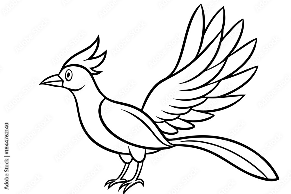 Fototapeta premium Zephyrelle bird line art white background 