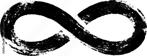 Black and white grunge infinity symbol stencil illustration for urban art and design