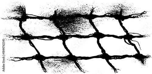 Abstract black and white irregular mesh stencil illustration for urban grunge art design