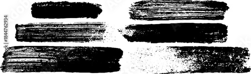 Black and white stencil illustration of overlapping brush strokes for art and design