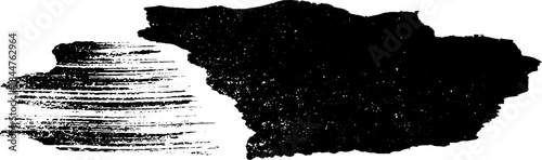 Black and white stencil illustration of patchy rolled ink texture for urban art design