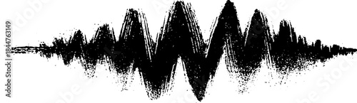 Black and white zigzag brush stroke stencil art for urban and grunge design