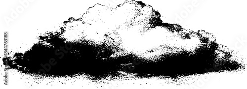 Black and white stencil illustration of rough pigment blot for urban art design