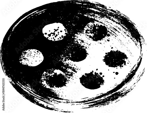 Black and white stencil illustration of seasoning shaker top design for kitchen decor