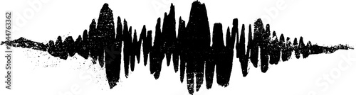 Grunge soundwave silhouette: black and white stencil art for urban design
