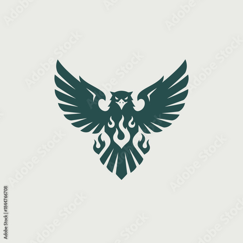 Majestic Owl with Fiery Chest Logo Design.