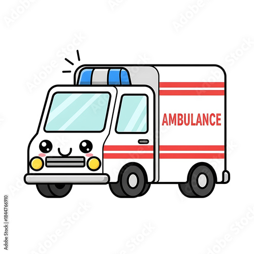 Wallpaper Mural Cute Ambulance Cartoon. (5) Torontodigital.ca