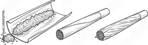 Cigarillos and a box of cigars illustration