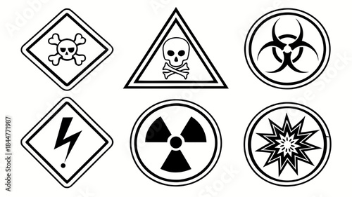 biohazard warning sign. Hazardous Symbols Collection