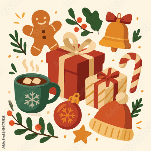 Cute Christmas Cozy Winter Clipart Set