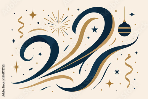 2026 New Year Celebration Swirl Background