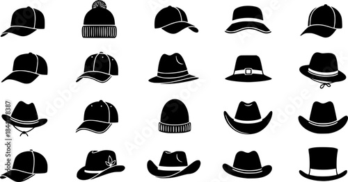 Caps and hats silhouette, Caps and hats, Caps, and hats clip art, Cap