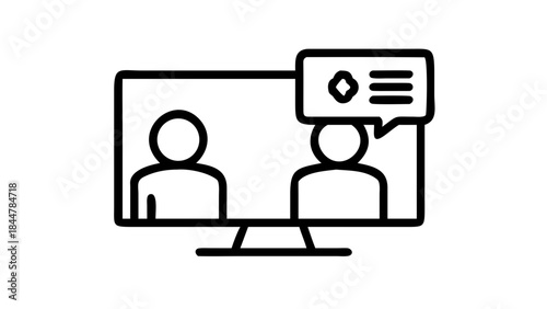 Online meeting with two people communicating via video call.
