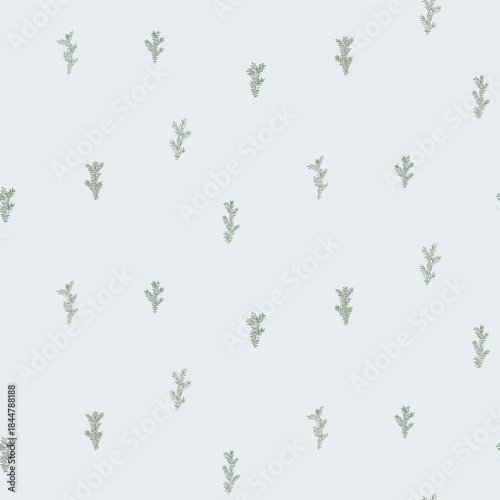 Fir tree branch seamless pattern