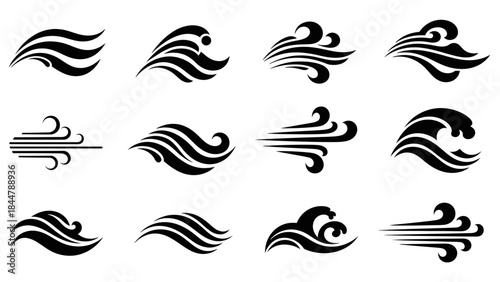 Wind and Wave Art: Artistic representations of wind and waves with dynamic designs. Capturing the essence of motion and fluidity.