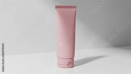 Wallpaper Mural Pink Cosmetic Tube Mockup for Beauty Product Packaging. Torontodigital.ca