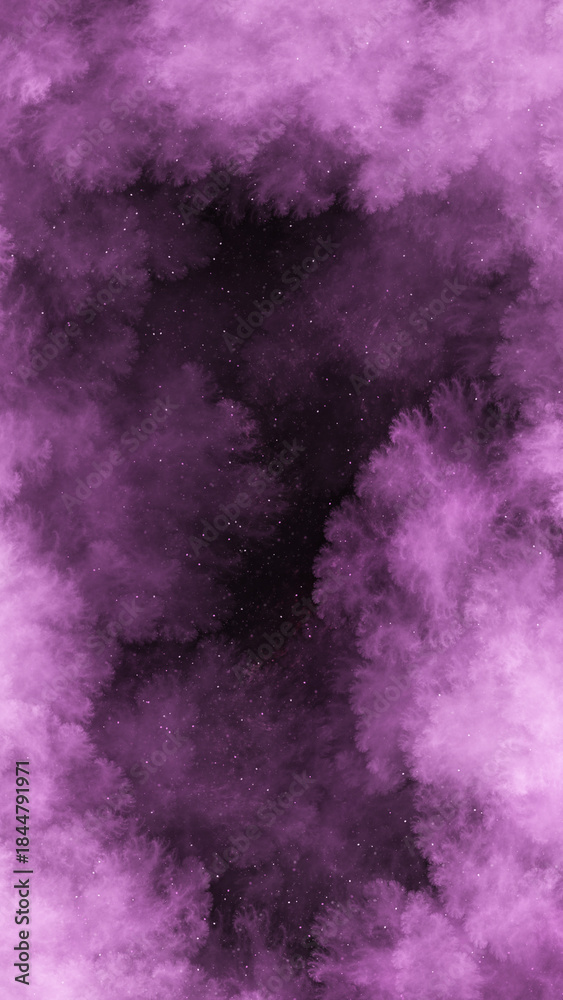 Fototapeta premium Purple Pink Nebula with Starry Void Center