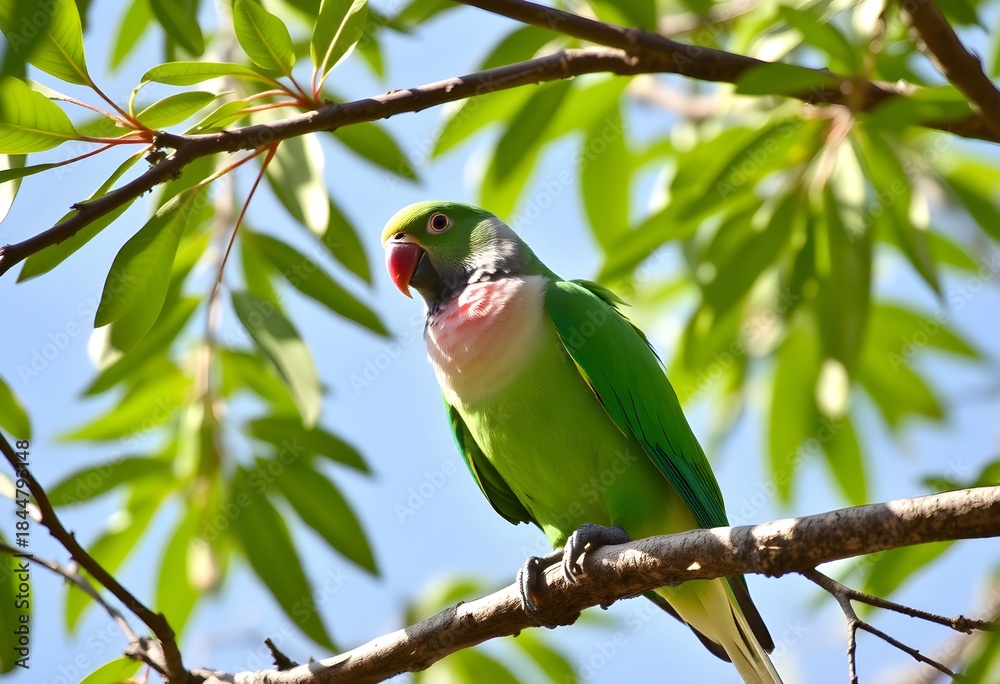 Obraz premium A view of a Parrot in a tree