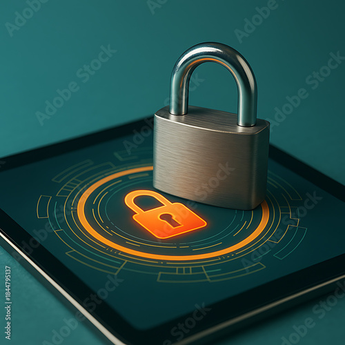 padlock on the computer keyboard