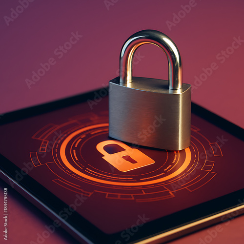 padlock on the computer keyboard